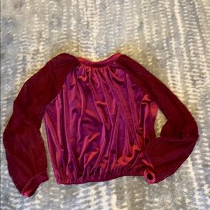 Crushed velvet free people shirt